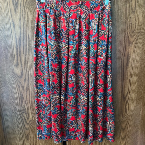 Vintage Stretch Velvet Top Paisley Print Long Skirt Set With Belt